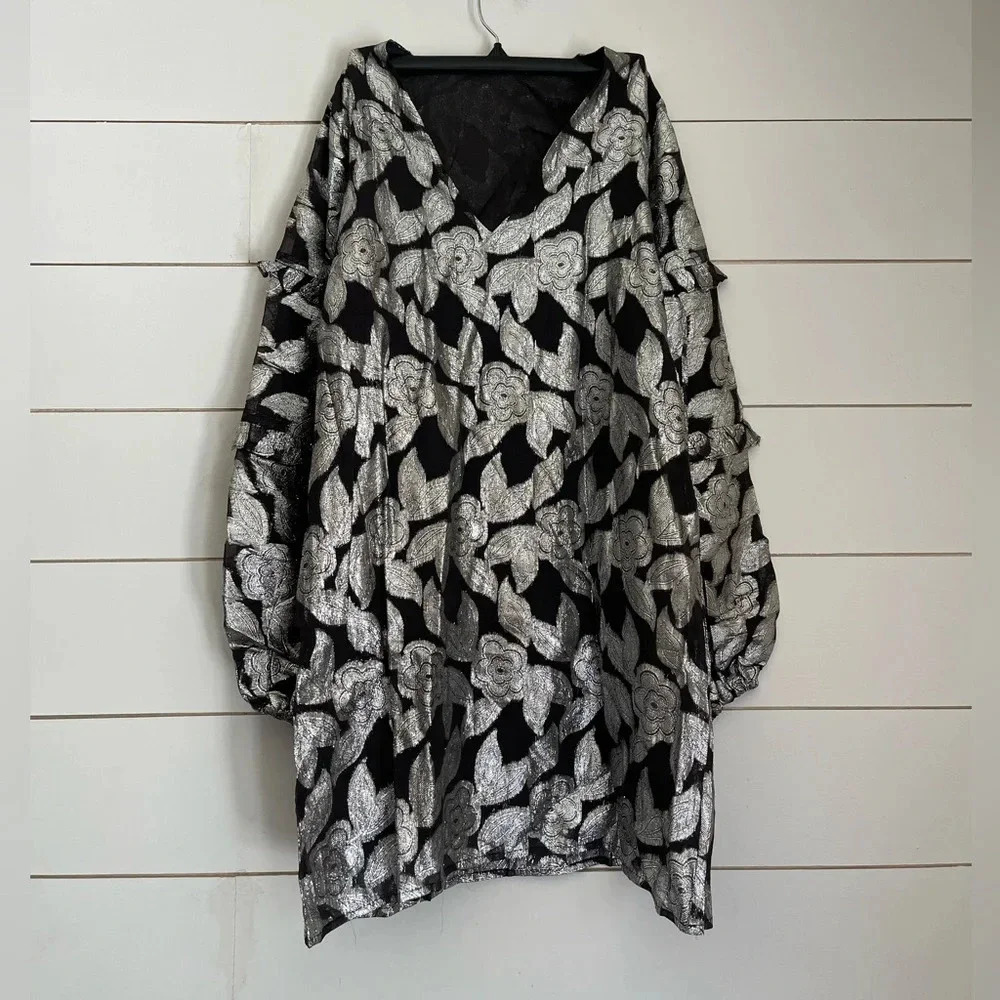 NWOT Jen's Pirate Booty/Free People Rising Star Metallic Mini Dress XS - Picture 5 of 11